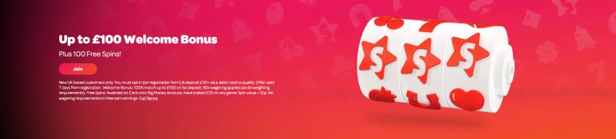 Spin Casino UK welcome bonus