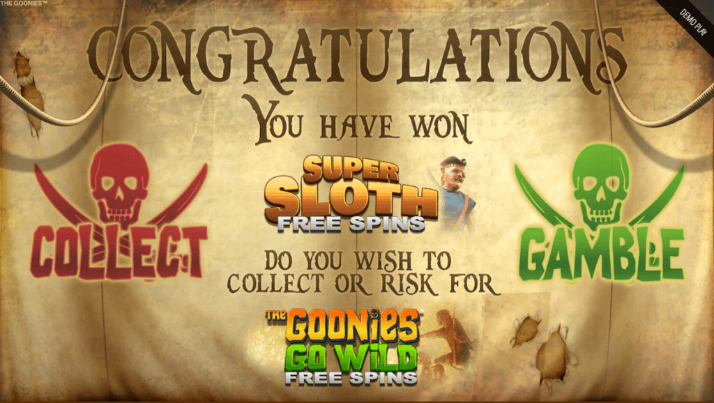 Gamble Feature in The Goonies online slot