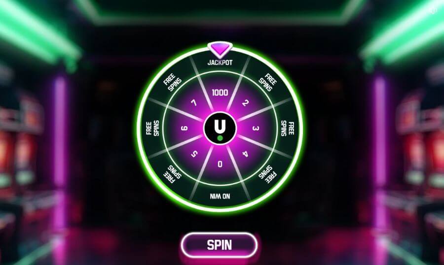 Promotional pop-up modal from Unibet Casino titled "DAILY SPIN" featuring a large, vibrant prize wheel with green, white, and black prize segments. The central text reads "WIN UP TO £50 CASH" above a large green "SPIN NOW" call-to-action button, with a prominent "No Deposit Required" sub-headline. This targets high-intent UK user search queries for "Unibet casino daily free spin," "no deposit casino bonuses UK," and "win free cash online slots."