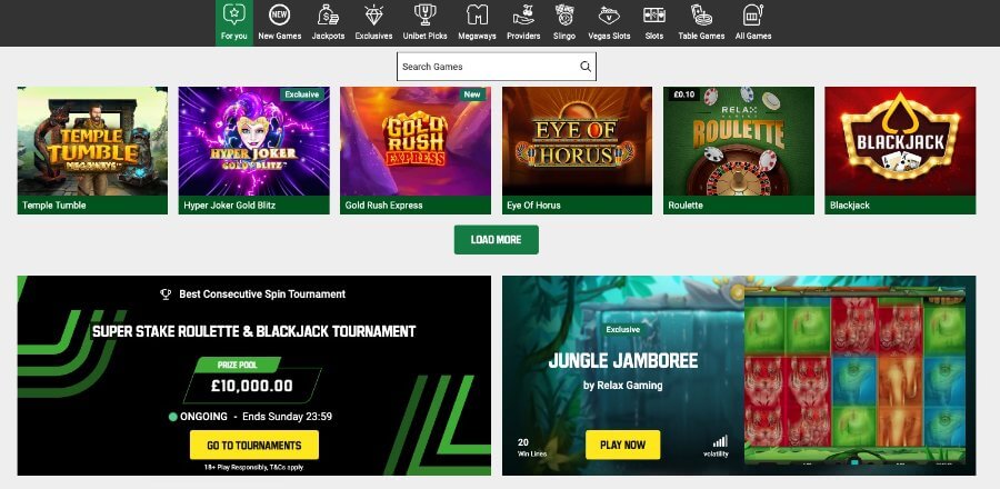 Unibet casino games