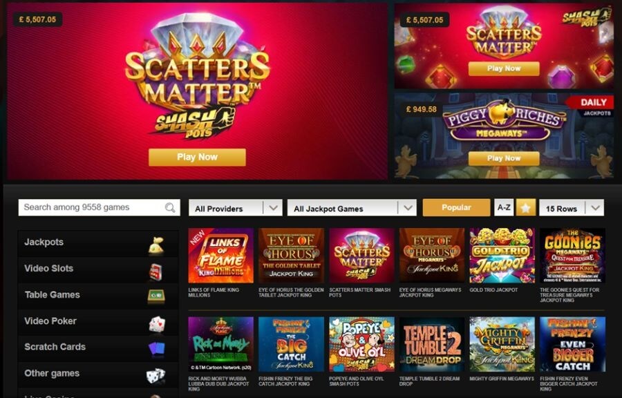 Videoslots jackpot lobby UK