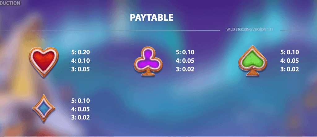 Wild Stocking Low Symbol Payouts