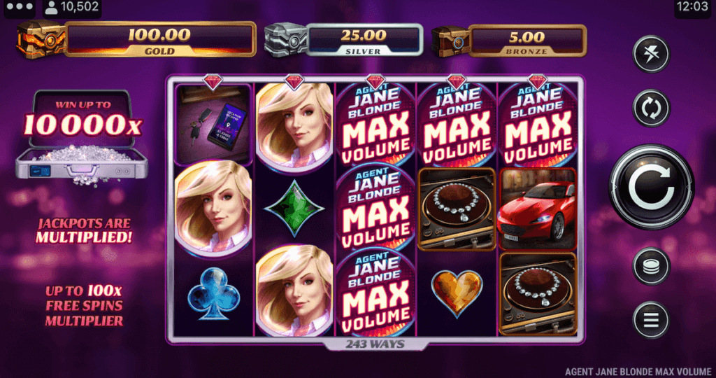 Reels of Agent Jane Blonde Max Volume slot by Microgaming