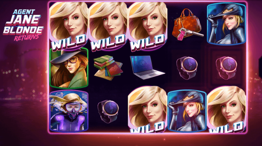 Agent Jane Blonde online slot, UK casinos, respins, wilds