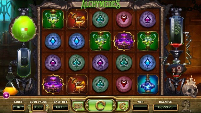 Play Alchymedes slot at Mr Green Casino