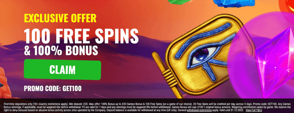 Amber Spins Welcome Offer = 100 Free Spins + 100% Bonus