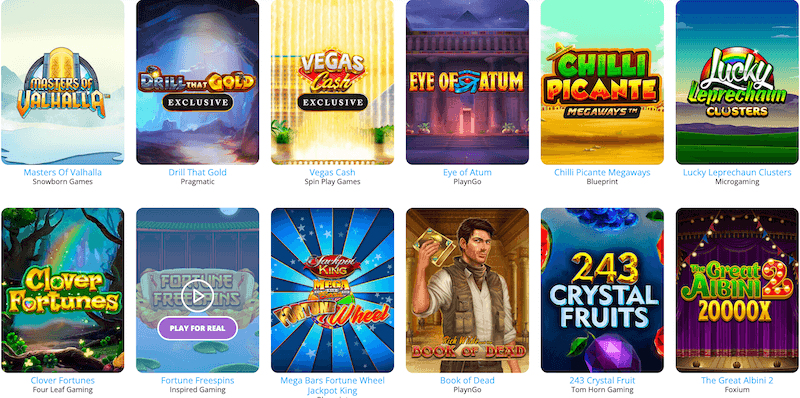 Barz Casino - Slot selection