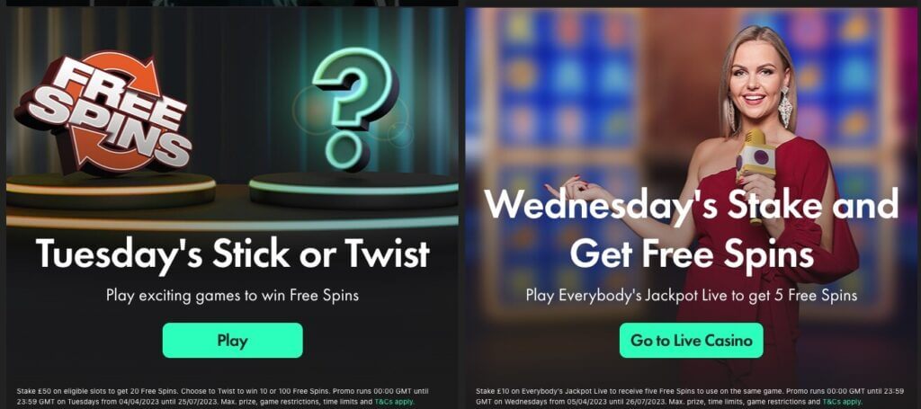 Bet365 Tuesday Stick or Twist - Get up to 100 Free Spins
