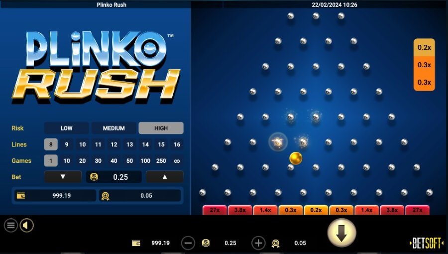 Betsoft Plinko Rush