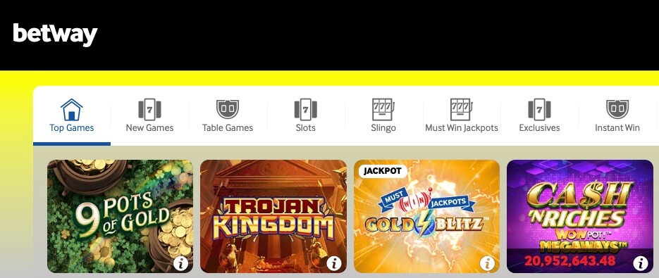 Betway homepage
