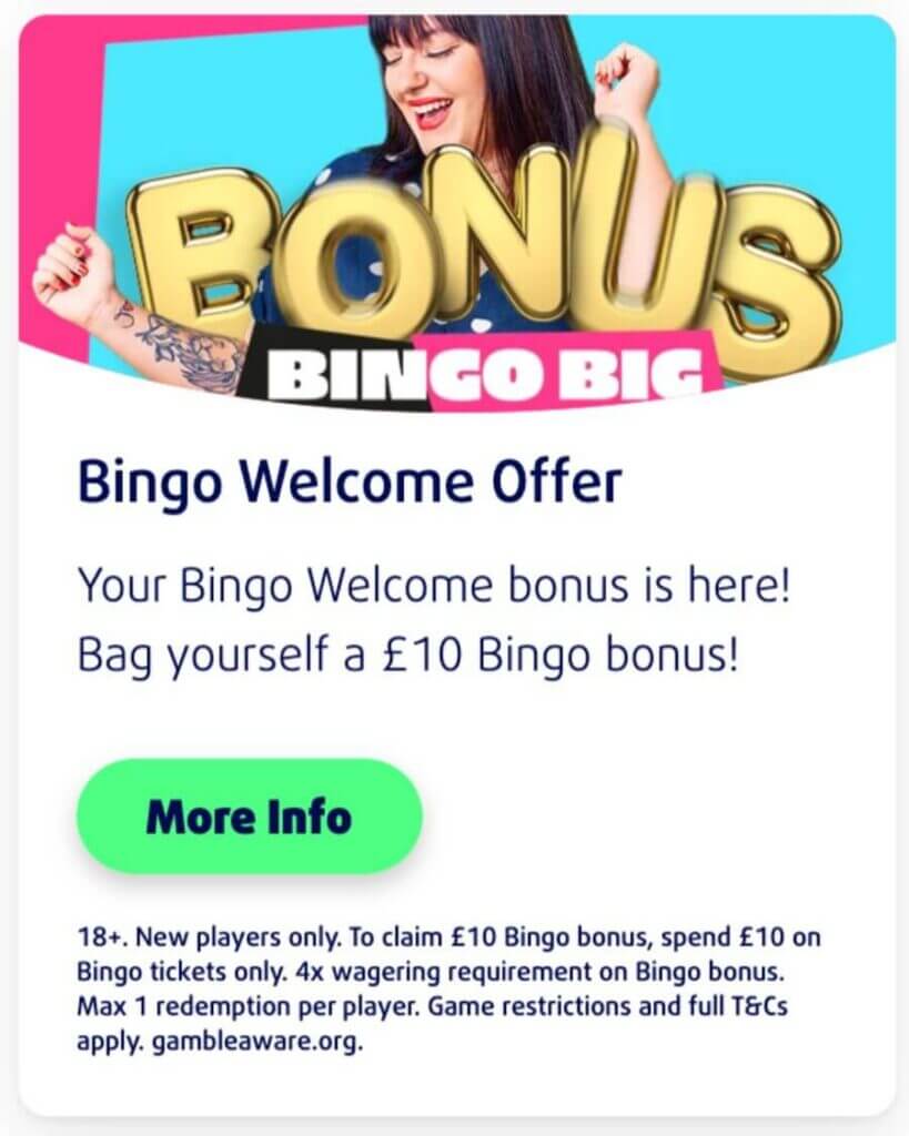 bingo welcome offer Lottoland casino UK