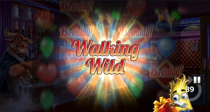 Birthday slot walking wilds feature