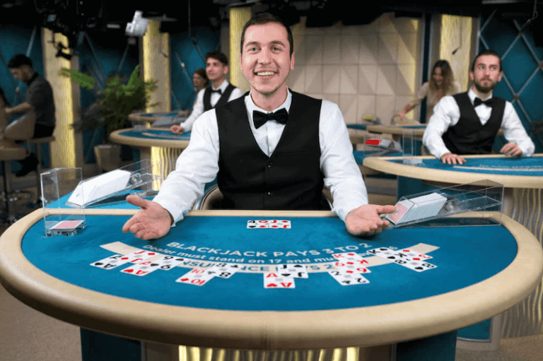 Live Blackjack croupier