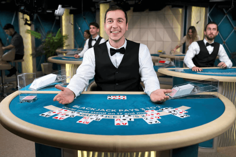 Blackjack dealer table