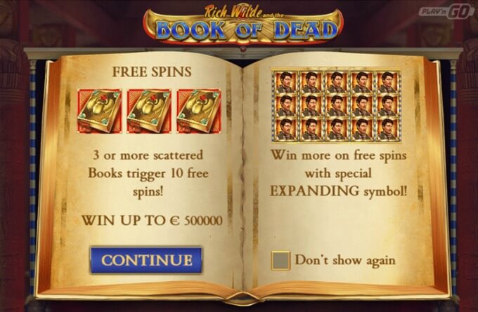 Play Book of Dead slot at Dunder casino