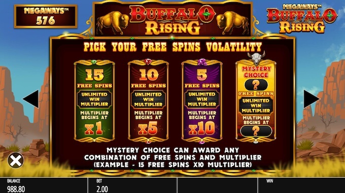 Buffalo Rising Megaways free spins