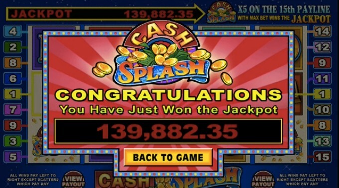 Play Cash Splash slot at Dunder Casino