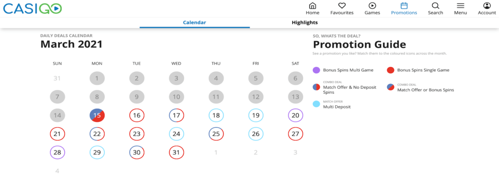 CasiGO Regular Promotions