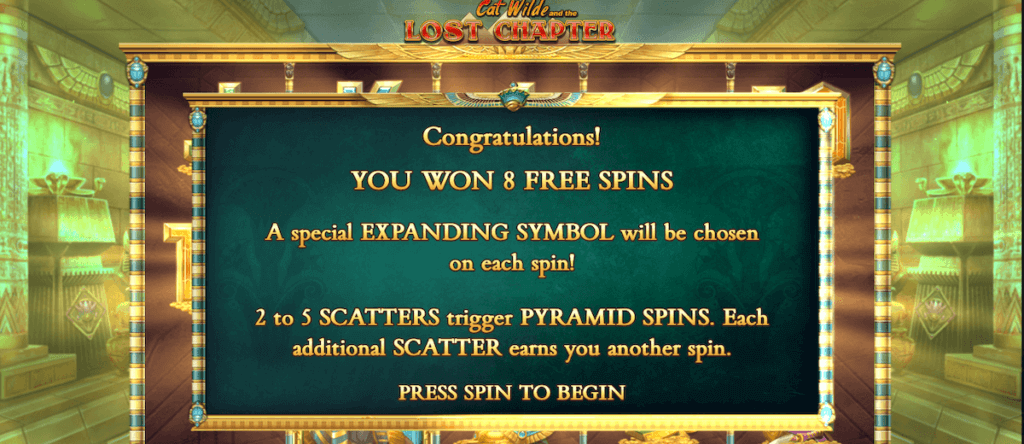 Win Free Spins in Cat Wilde and the Lost Chapter