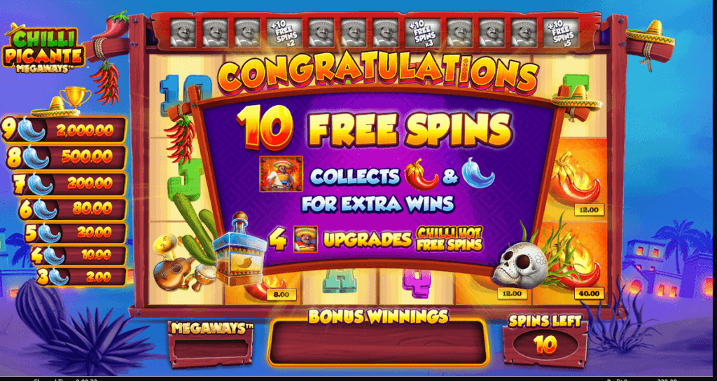 Win up to 40 free spins with a 5x multiplier in the free spins bonus game.