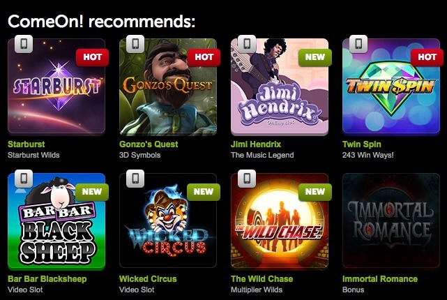 ComeOn! casino games ComeOn! casino games