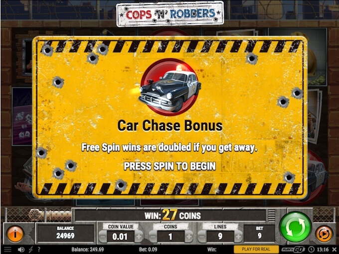 cops n robbers slot free spins