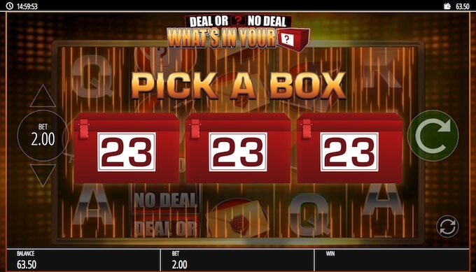 Deal or No Deal Pick the Box bonus