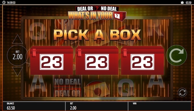 Deal or No Deal Pick the Box bonus