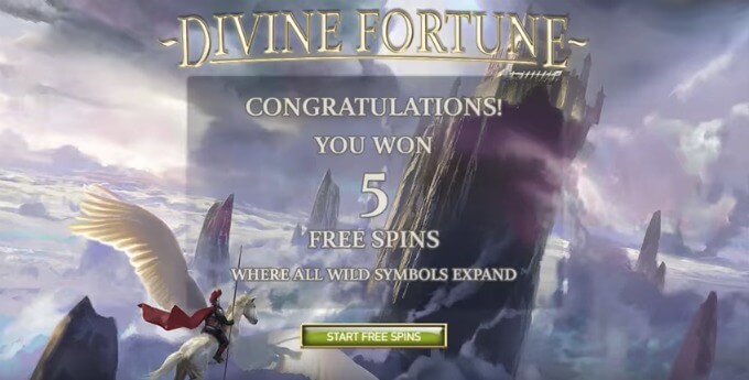 Play Divine Fortune slot at Dunder casino