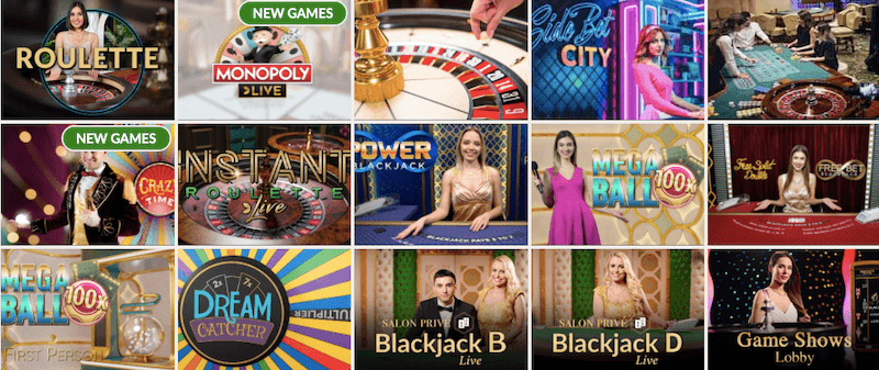 Dr Bet - Live Casino selection