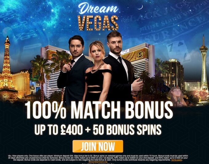 Dream Vegas welcome bonus UK