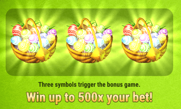 Win up to 500x your wager in Easter Eggs online slot
