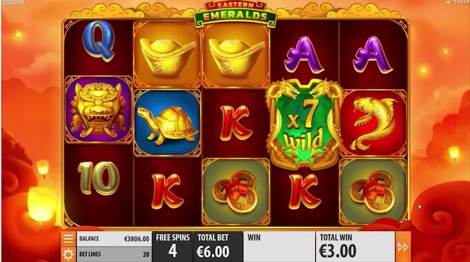 Eastern Emeralds slot free spins mode