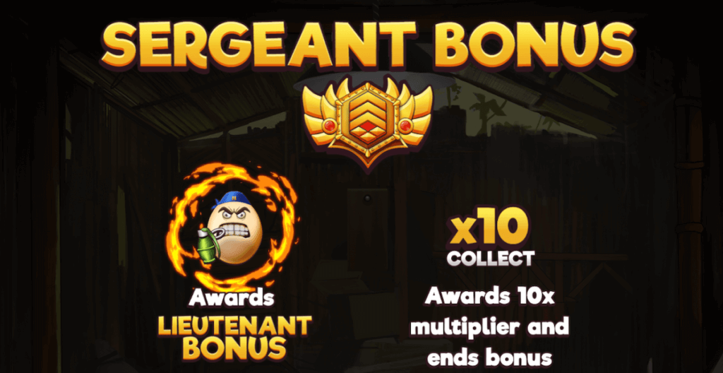 Sergeant bonus feature activated 10x rewards