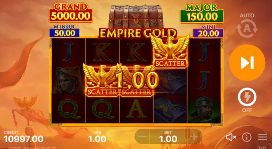 Empire Gold Hold and Win scatters