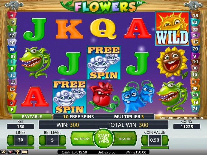 Play Flowers slot at LeoVegas casino