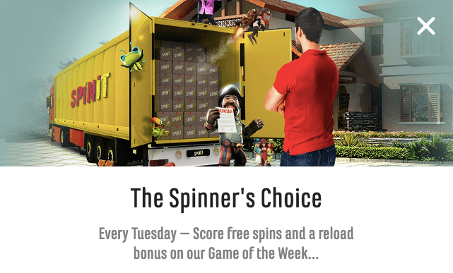Existing player spins at Spinit Casino