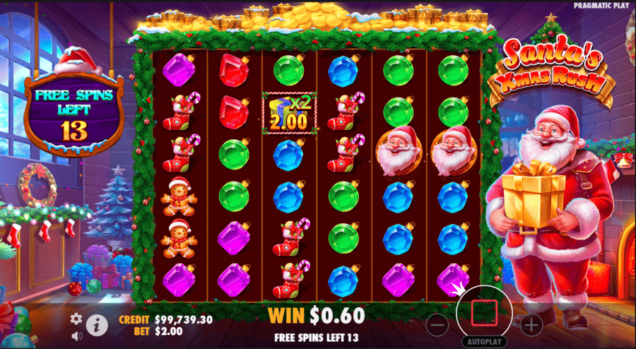 free spins at Santa's Xmas Rush slot