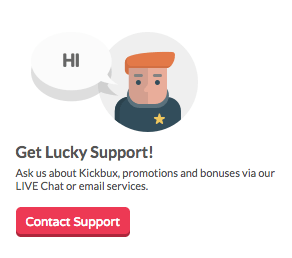 Live chat function at Get Lucky casino