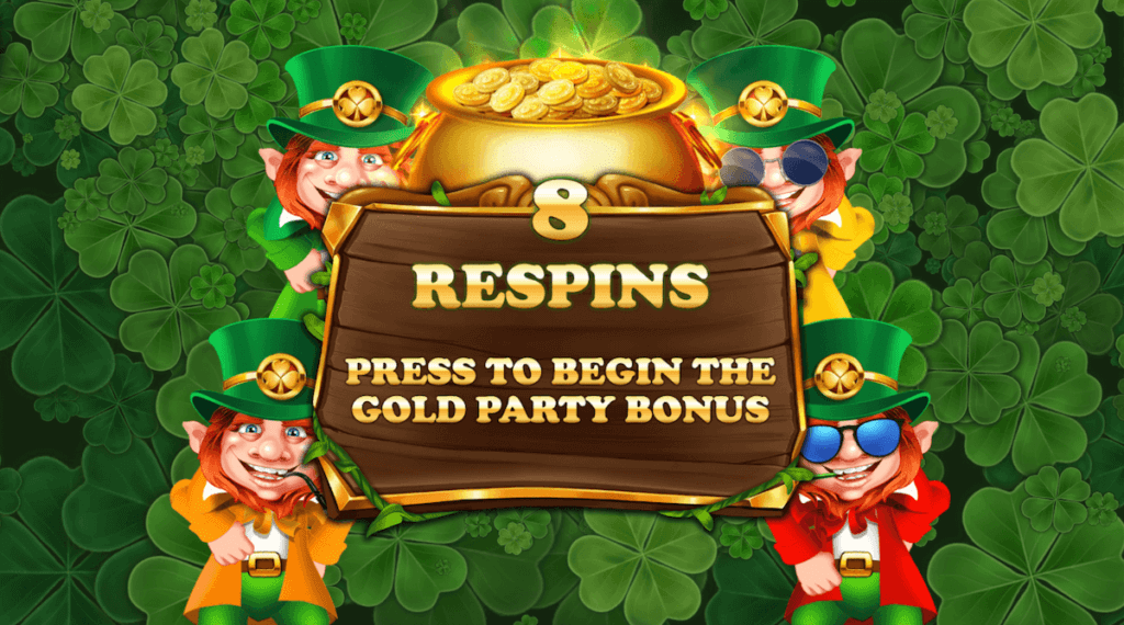 Gold Party Jackpot Respins feature online slot