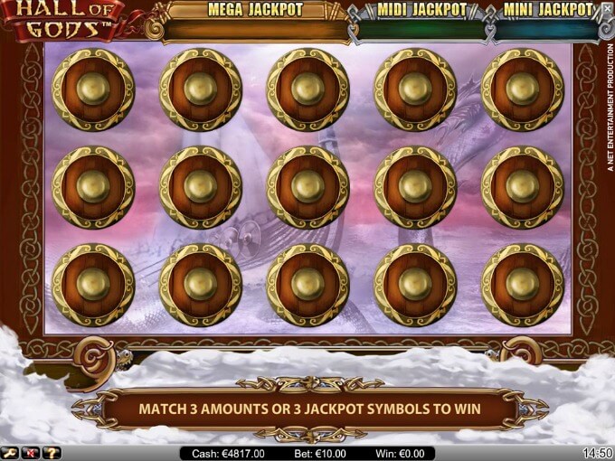 Play Hall of Gods slot on Rizk casino