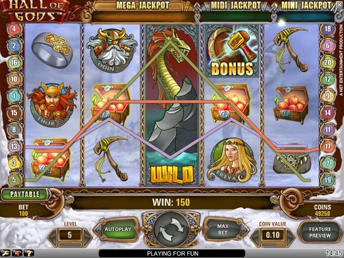 Play Hall of Gods slot on Mr Smith casino