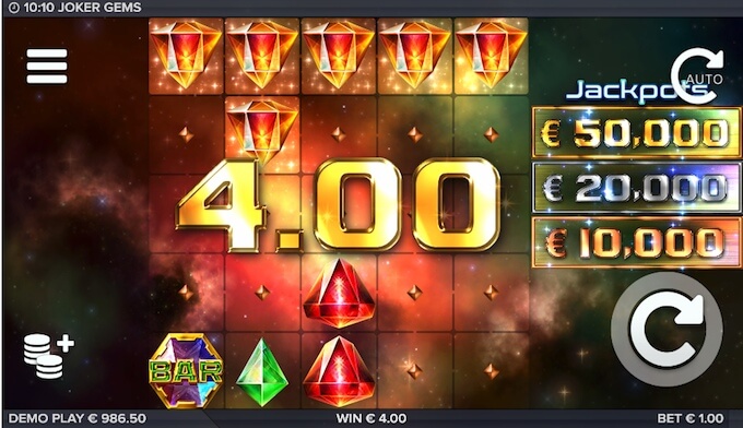 Joker Gems slot cluster pays