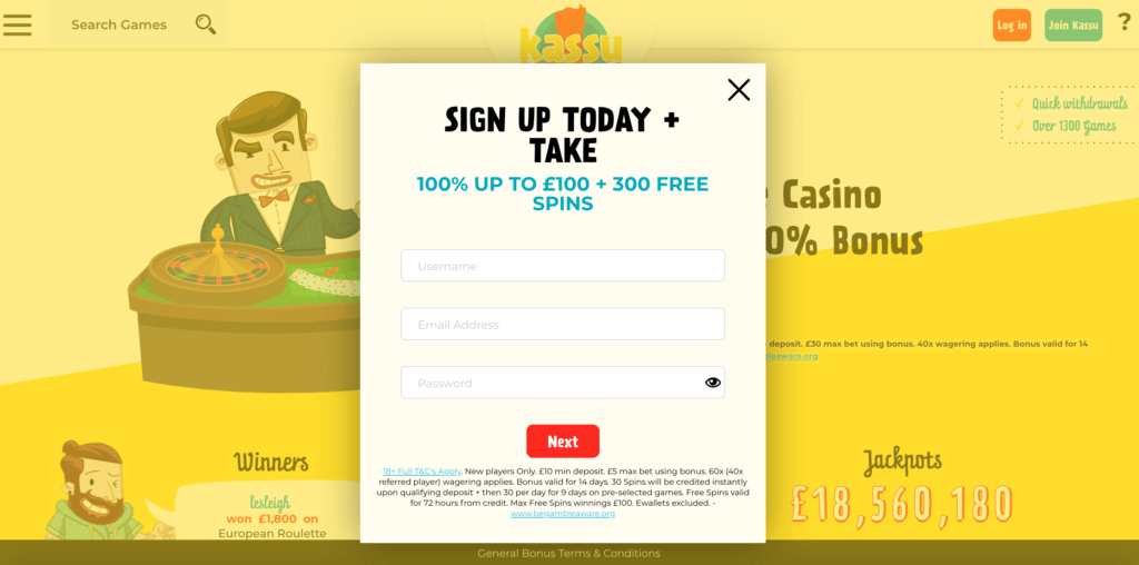 Kassu Casino Registration