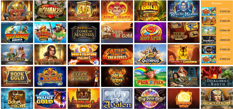 King Casino - Slot selection