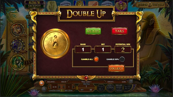Legend of the Nile slot double up feature