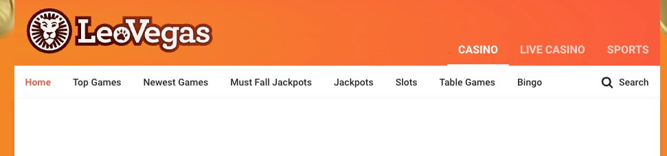 LeoVegas homepage