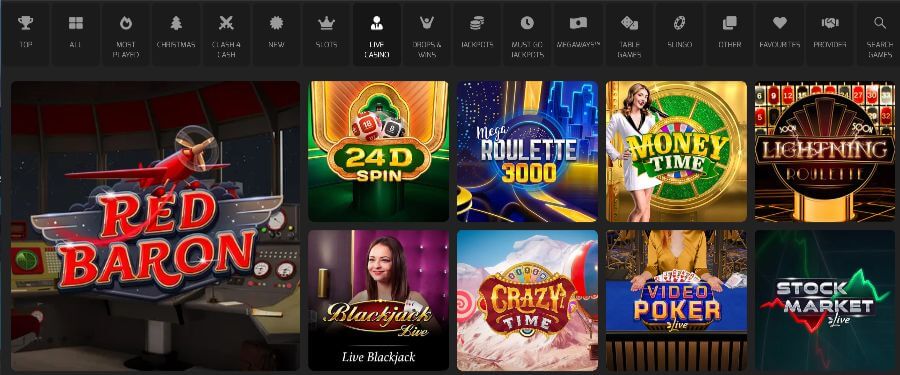 Live casino games at Hello Casino UK