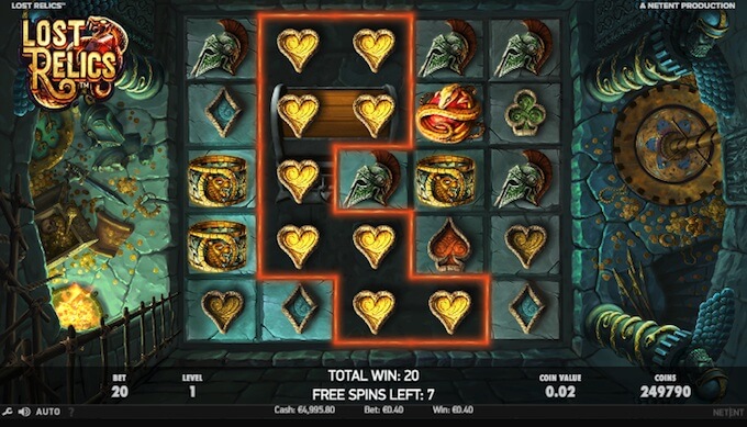 Lost Relics free spins feature