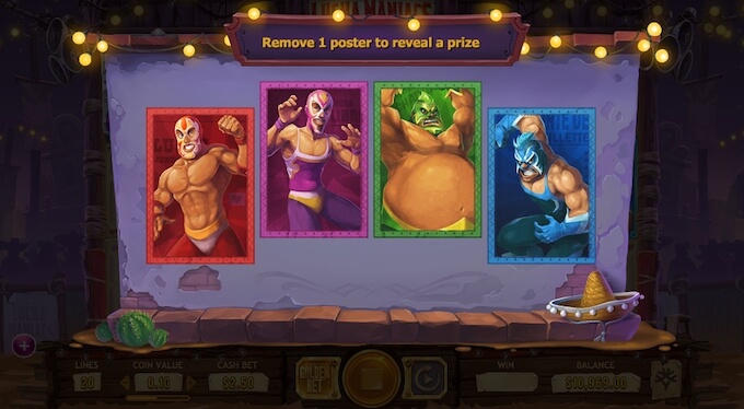 Lucha Maniacs slot Poster Bonus game